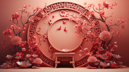 Fototapeta premium powerpoint background, slides, post card, chinese new year, lunar new year, modern, chinese element, artistic, happy, bright, simple, art