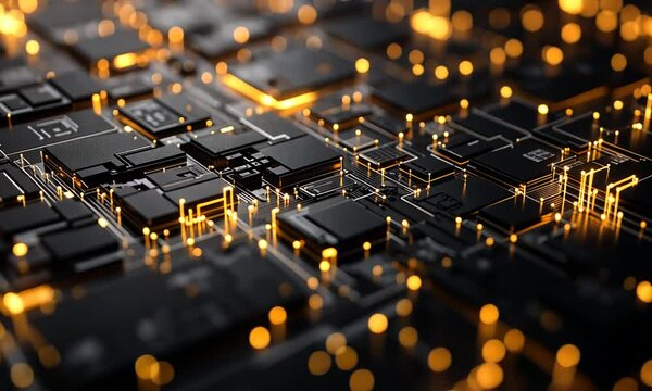 Electronic circuit board close up