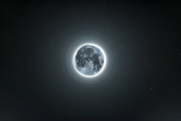 Fototapeta premium Night sky full moon bright stars shine.