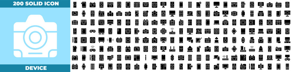 Device Solid Editable Icons set