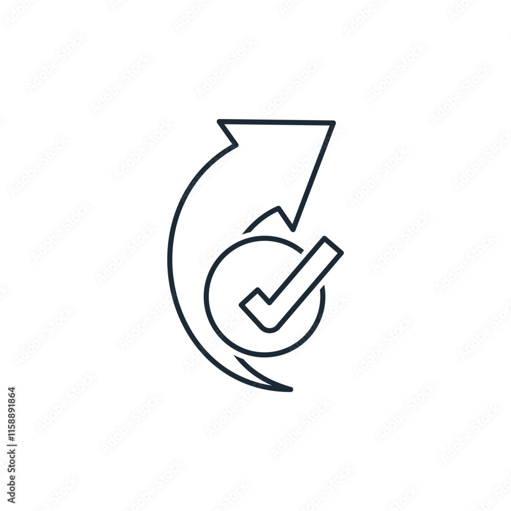 Poster change direction. new path. vector linear icon isolated on white background.