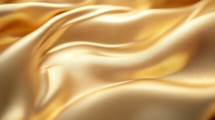 Obraz premium Golden shimmering waves, abstract golden pattern, luxurious golden texture, glittering golden surface