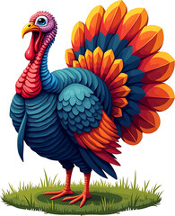 Vibrant Feathered Turkey