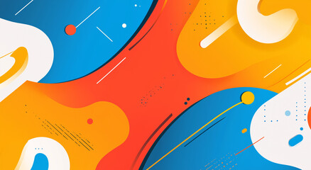 Obraz premium Dynamic Colorful Abstract Shapes Energetic Composition