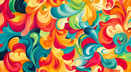 Swirling Multicolor Abstract Art Vibrant Decorative Pattern