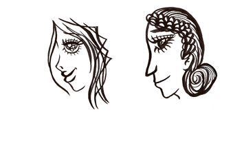 横顔（顔のみ）