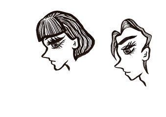 横顔（顔のみ）