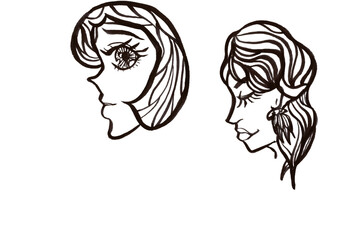 横顔（顔のみ）