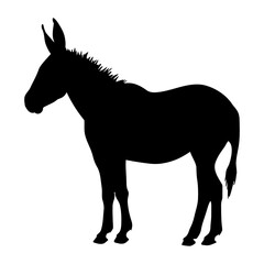 Mule black silhouette vector illustration.