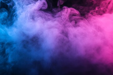 Obraz premium Abstract blue and pink smoke clouds on black background. (1)