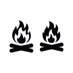 Two Bonfire silhouette vector template