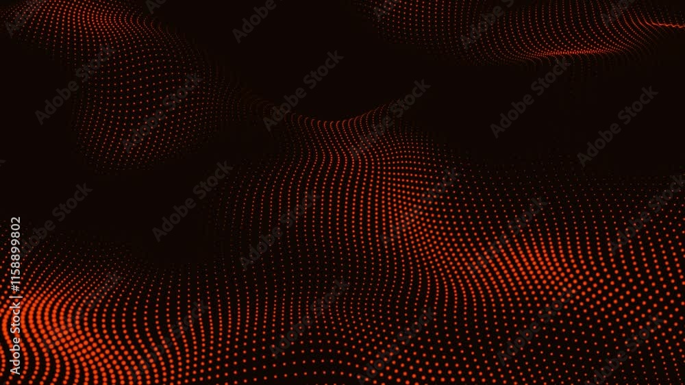 Poster light red color abstract animated particles background with trapcode form. abstract trapcode form di