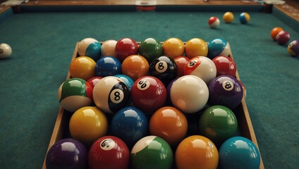 billiard balls on a table
