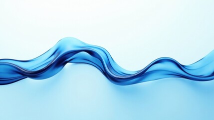 Naklejka premium Abstract Blue Liquid Wave Flowing Gracefully Across a Pale Background
