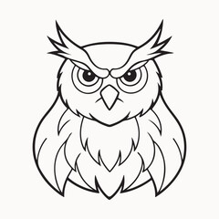 owl icon, logo line art vector