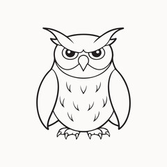 owl icon, logo line art vector