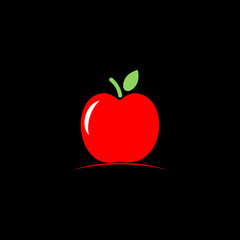 Apple icon simple sign isolated on black background isolated.