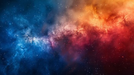 A colorful galaxy with a blue and orange line