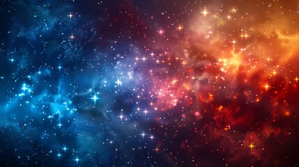 Obraz premium A colorful galaxy with blue and red stars
