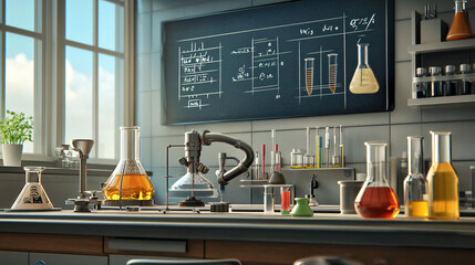 An educational poster showing the parts and functions of a Bunsen burner in a laboratory setting.