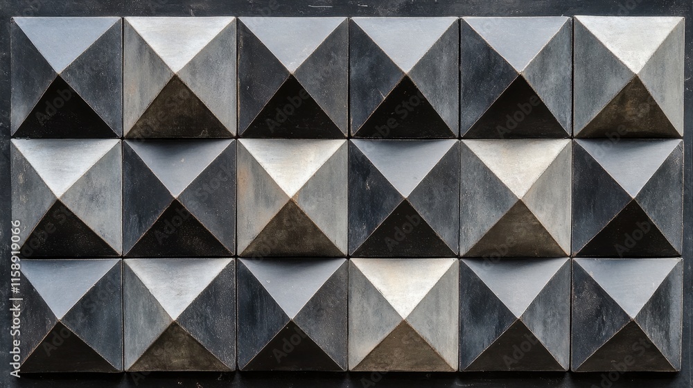 Poster geometric wall art with triangular patterns and textured surface