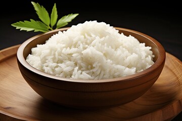 Concept of food white rice in a bowl