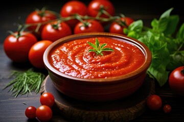 Cooking sauce made from natural tomato puree