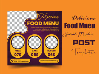 Delicious and fast food social media post design.
