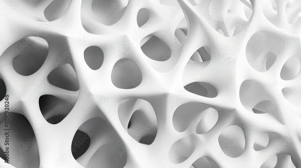 Aufkleber abstract white structure with organic shapes and intricate patterns