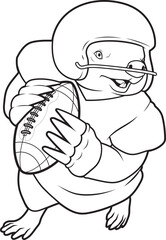 Mole American Football Helmet Animal Vector Graphic Art Illustration