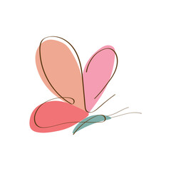 Bohemian artwork butterfly illustration with an color