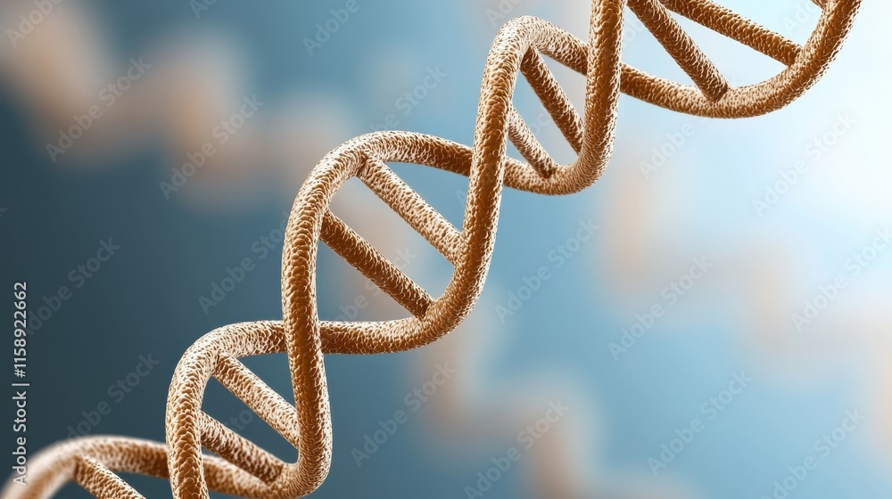 Poster glowing dna strand with digital overlays and encrypted data patterns