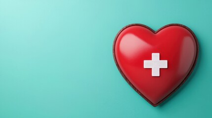 Glowing Red Heart Symbol Representing Secure Medical Services and Lifesaving Healthcare Support