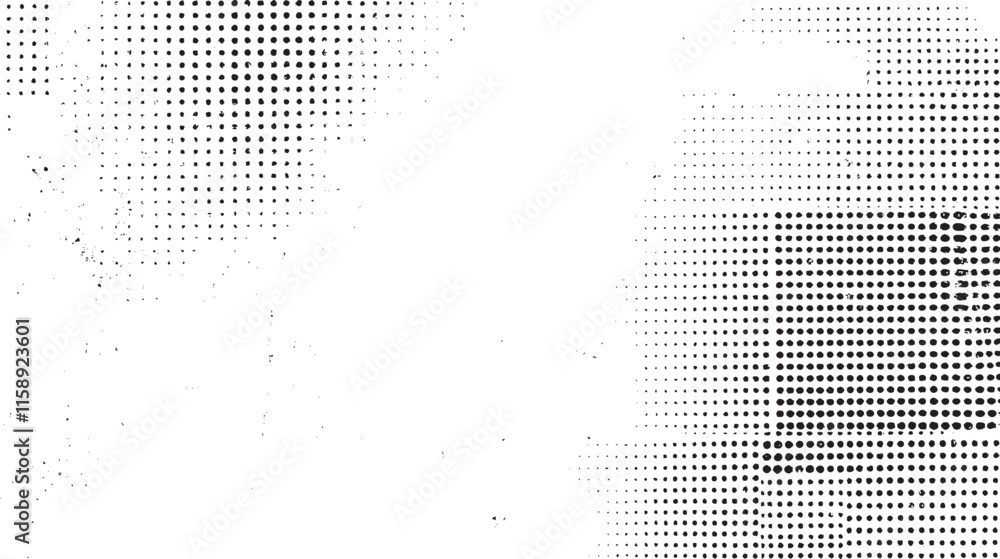 Poster vector abstract halftone texture effect. abstract monochrome halftone background. wide vector illust