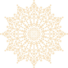  Dot painting beautiful mandala snowflake vector illustration ethnic ornament