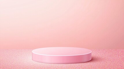 Valentine podium and backdrop. Minimalist pink podium on a soft pink background for product displays.