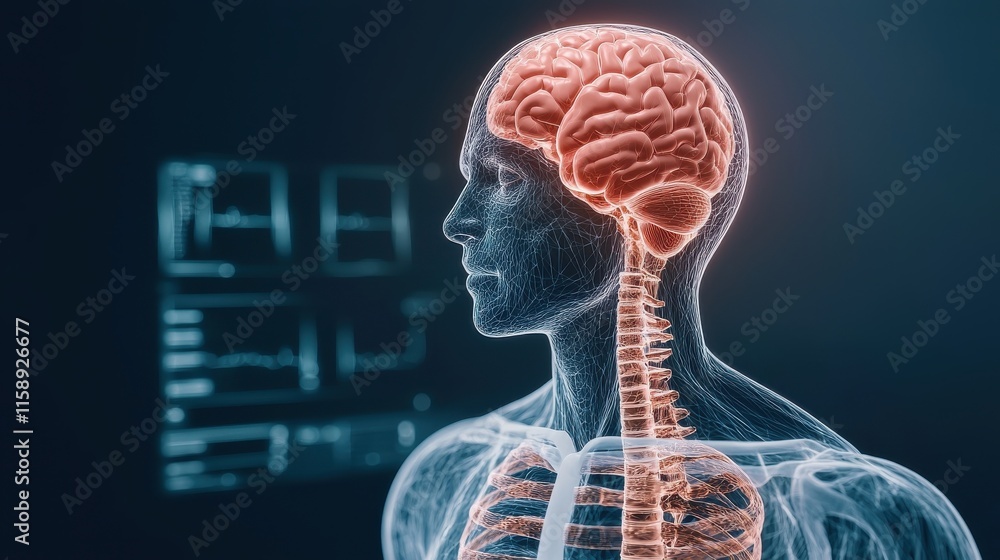 Aufkleber cybersecure network visualizing the flow and analysis of complex health data in a futuristic intelli