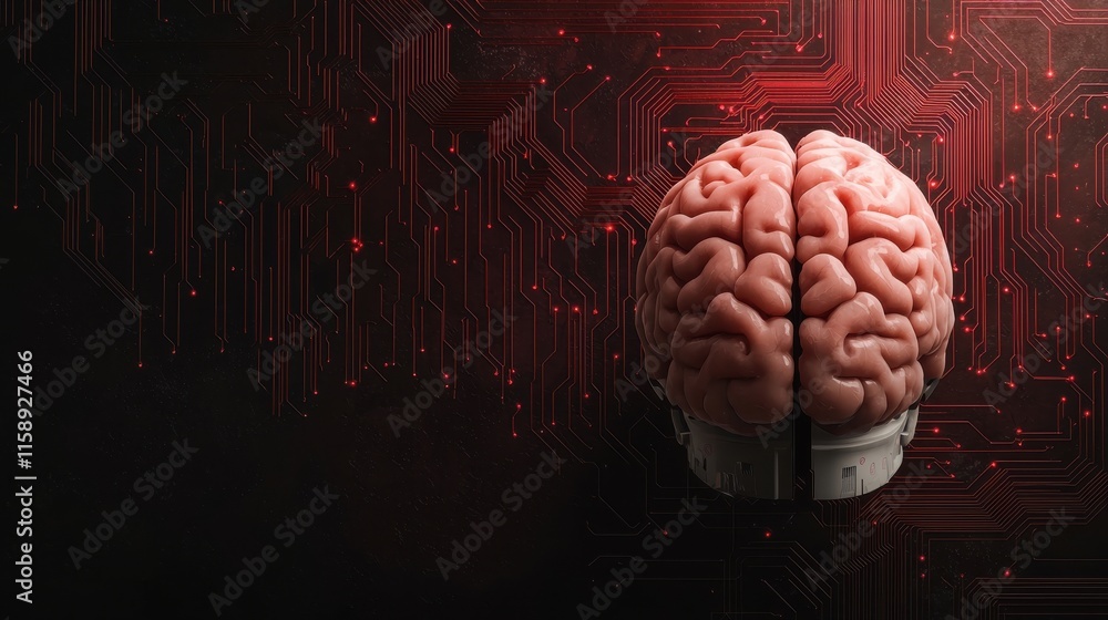 Poster rendering of a glowing neural network overlaying a futuristic digital medical or scientific backgrou