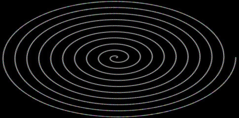 colorful spiral with various shades of random colors on a black background