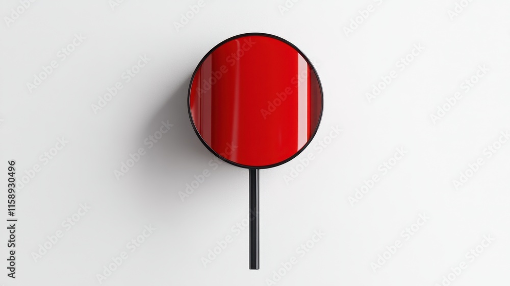 Poster abstract red circle on white background with minimal design elements