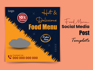 Healthy Food Social media post design template.