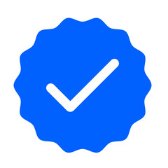 blue verified check mark icon, verified tick icon