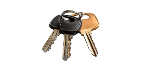 House Keys Isolated on Transparent Background.