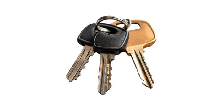 House Keys Isolated on Transparent Background.
