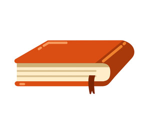Book icon in orange color. Book vector illustration. Book with bookmark inside. Elements for education, learning, and literature. Vector illustration