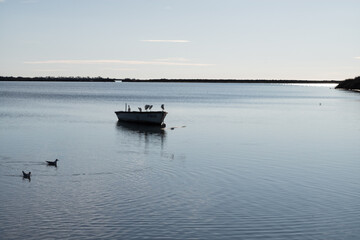 Obraz premium boat on the lake