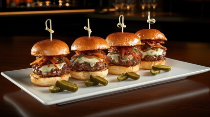 Gourmet Mini Cheeseburgers.