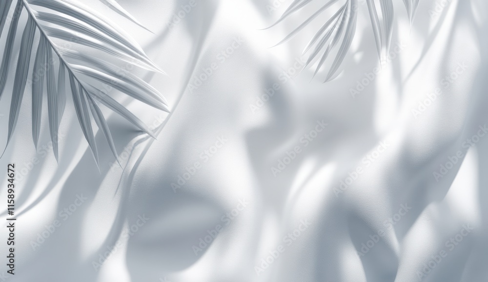 Aufkleber abstract background featuring subtle shadows and soft textures with tropical leaves creating a seren