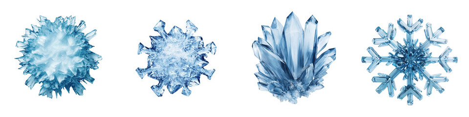 Obraz premium Mesmerizing Crystalline Formations Captivating Snowflake Designs in Shades of Icy Blue Depicting the Intricate and Delicate Beauty of Nature s Wintry