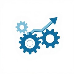 Obraz premium gears on blue, Generative AI.